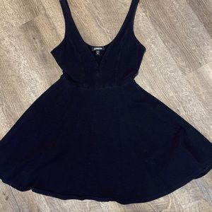 Express deep V flare dress (with hot shorts)